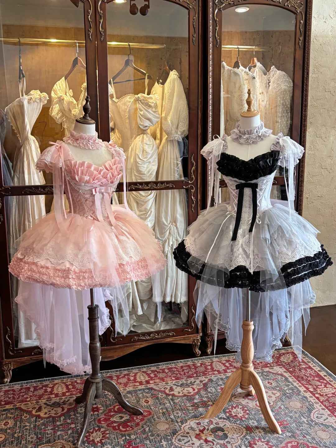 Swan Dance Lolita Sweet Ballet Pink & Black JSK Set