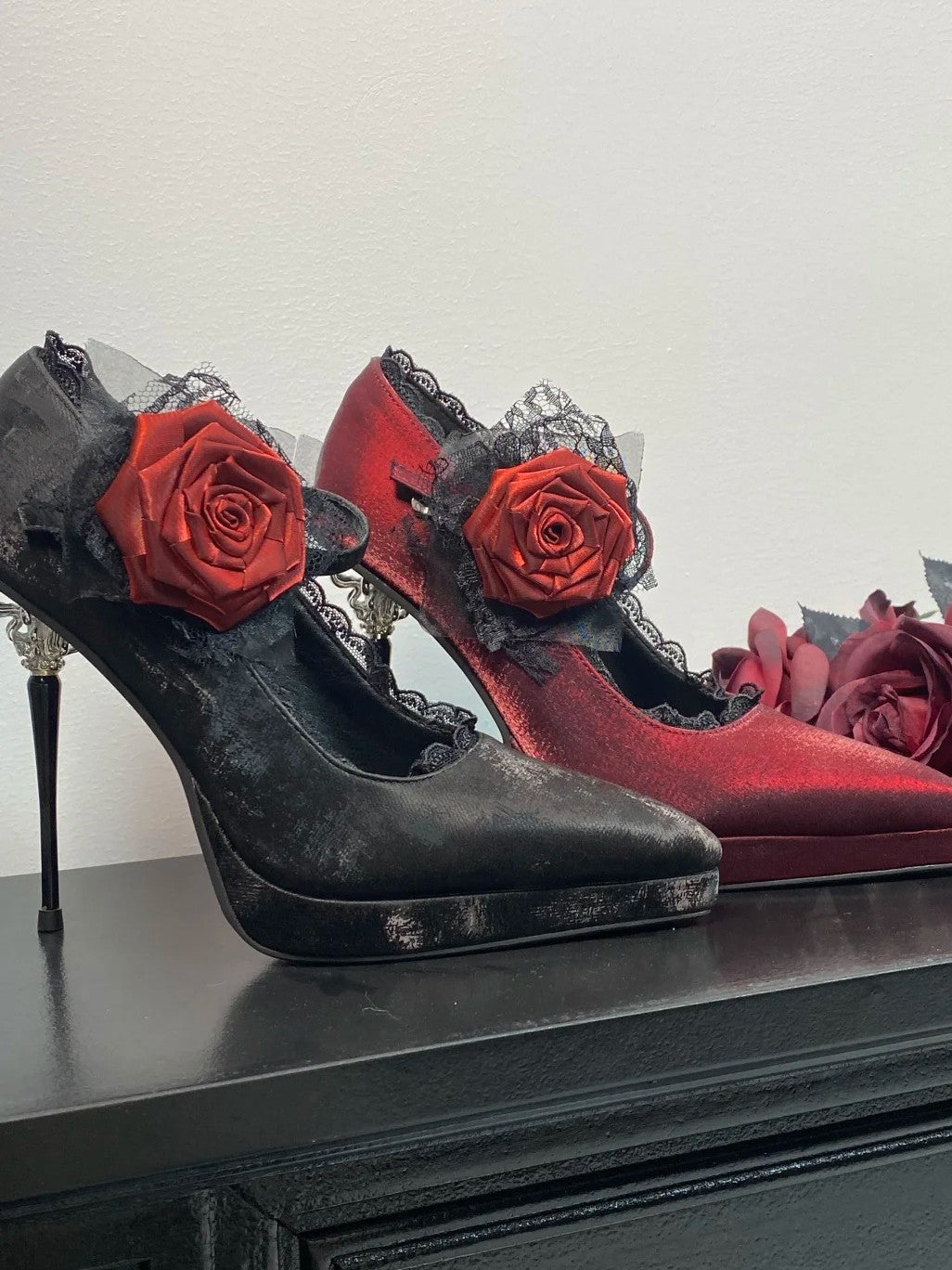 Rhodes Gala Gothic Rose Ornament Platform Stiletto High Heels