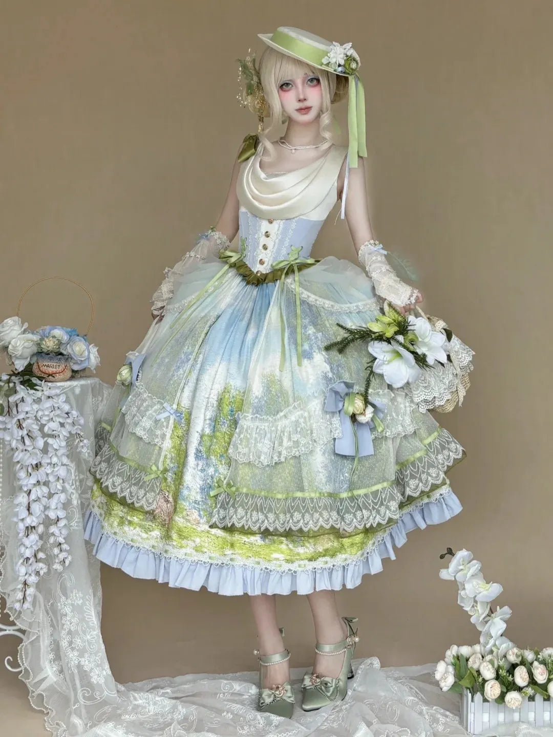 Giverny Spring Day Elegant Fairy Lolita JSK