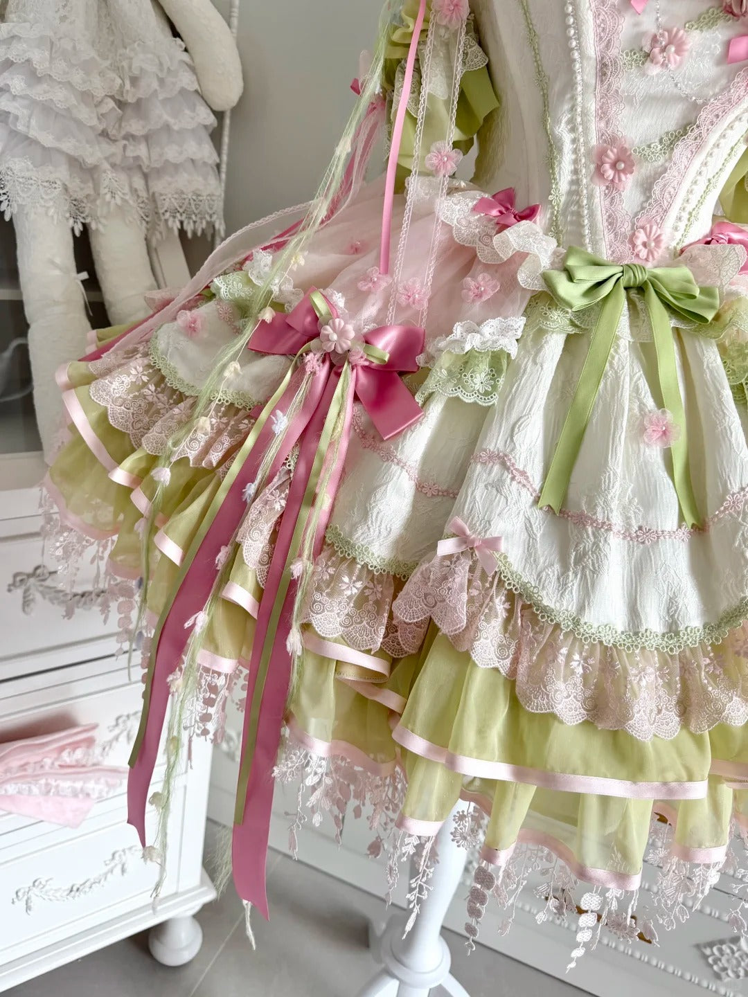Blossom Summer Sweet Ballet Lolita Floral JSK Set