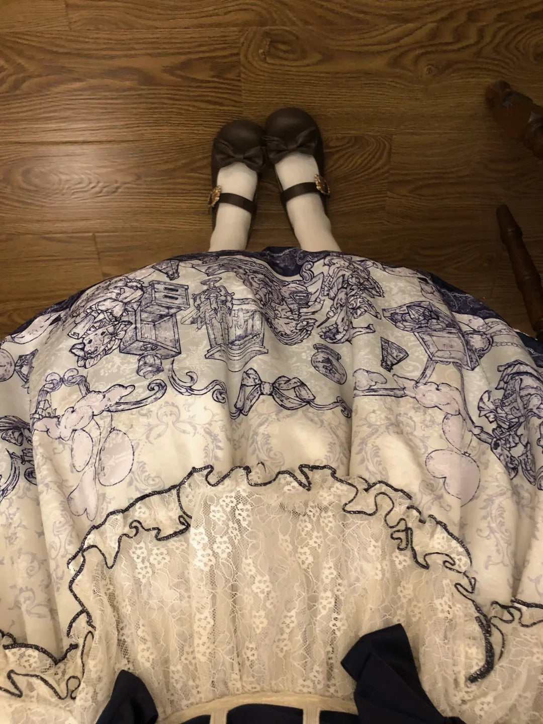 Fantasy Lamb Jacquard Print White Classic Lolita OP