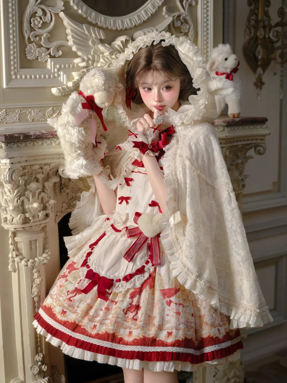 Christmas Lamb Lolita Christmas Themed OP Dress Set