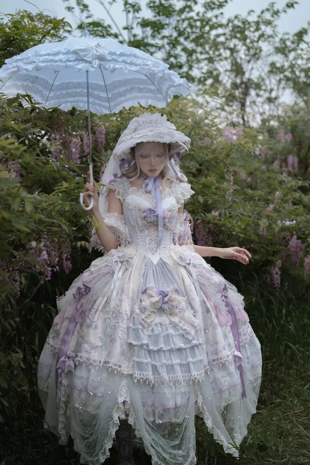 Elegant Floral Bridal Gorgeous Hanayome Style Lolita Dress