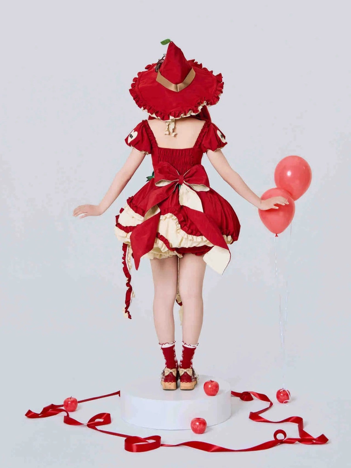 Magic Apple Red Cartoon Sweet Lolita OP Set with Bloomers