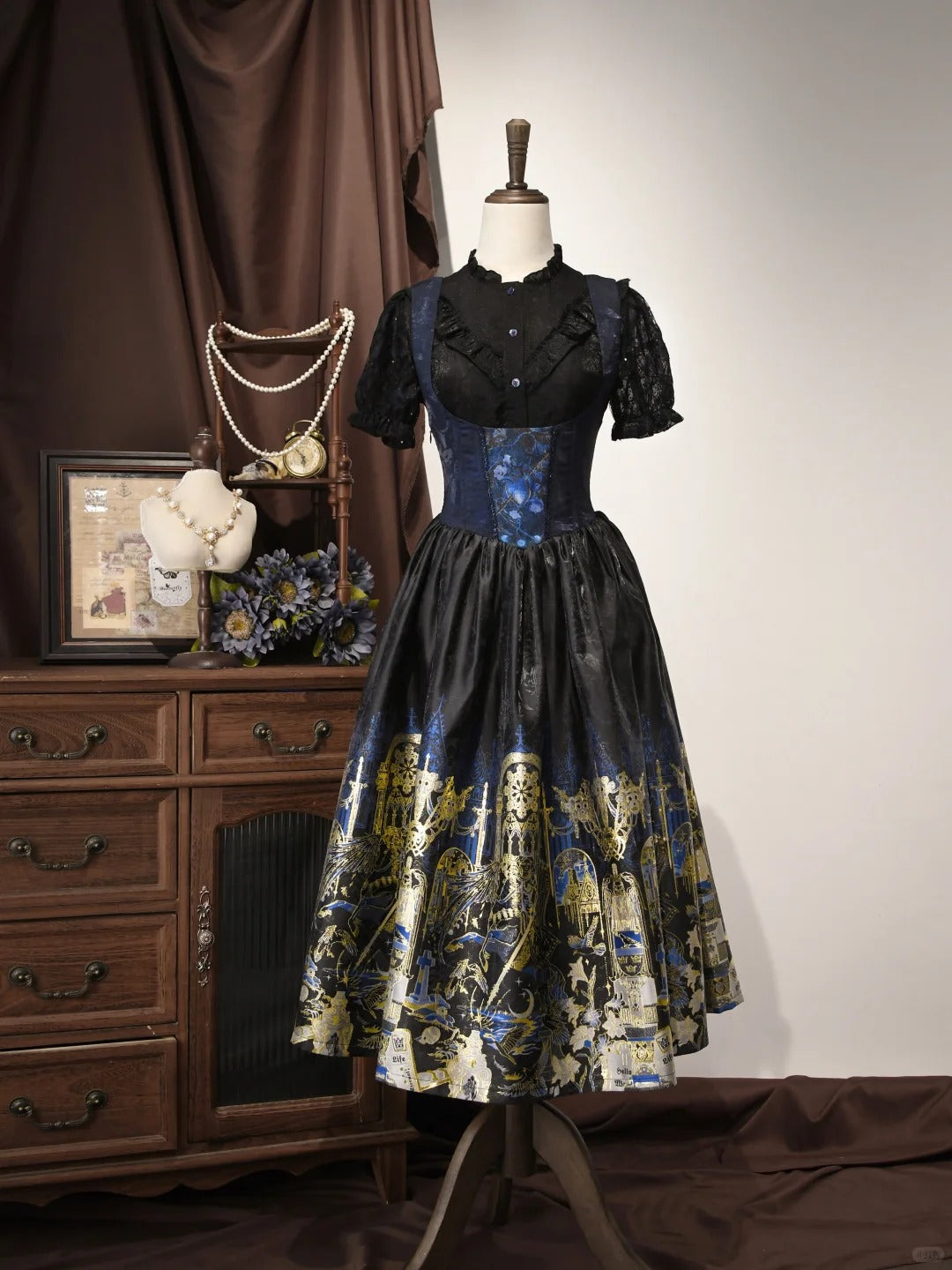 Tale of the Raven Goddess Original Gothic Lolita JSK/OP Dress