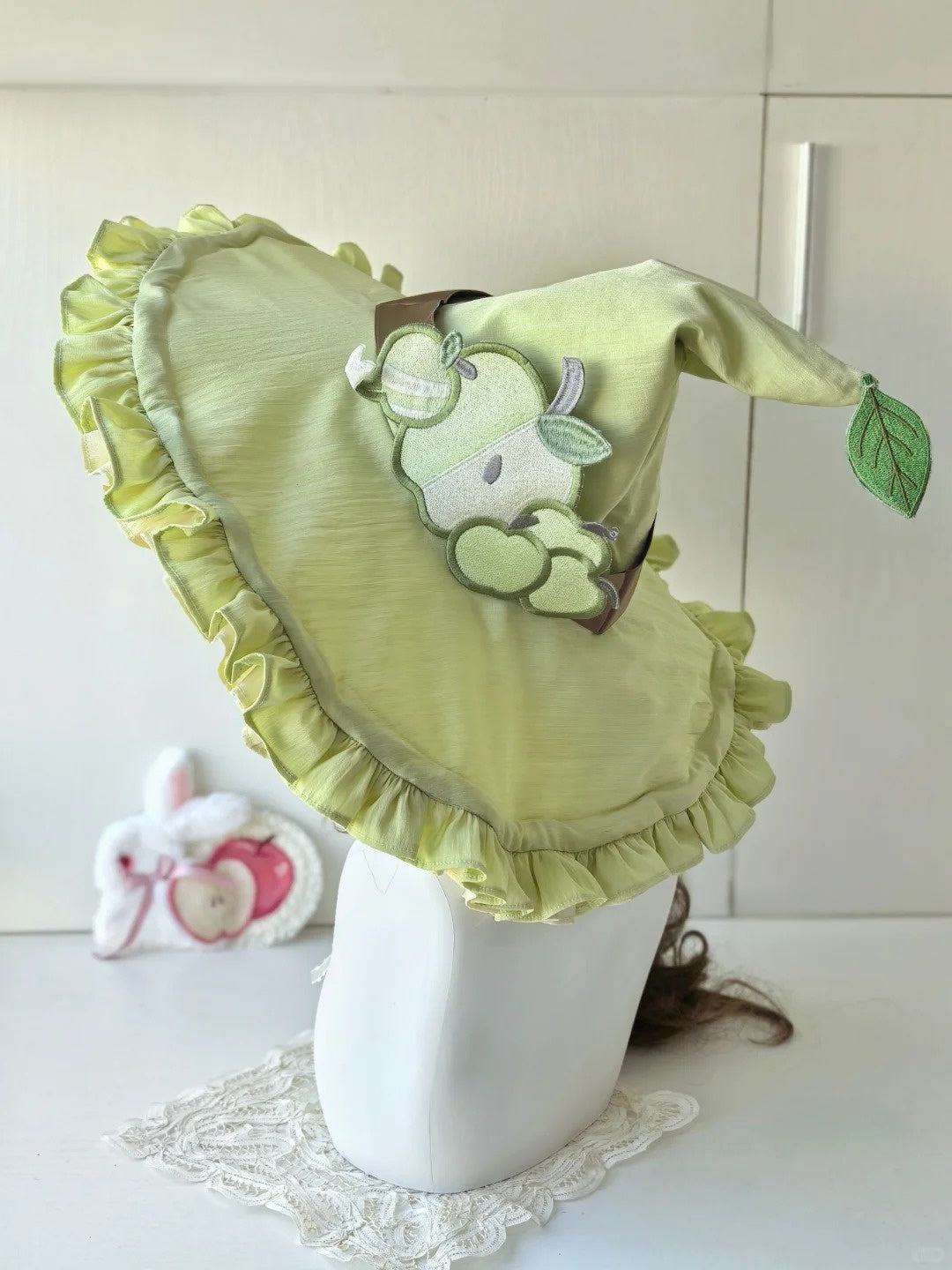 Magic Apple Green Cartoon Sweet Lolita OP Set with Bloomers