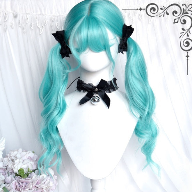 Lolita Miku Inspired Long Curly Mint Green Y2K Wig