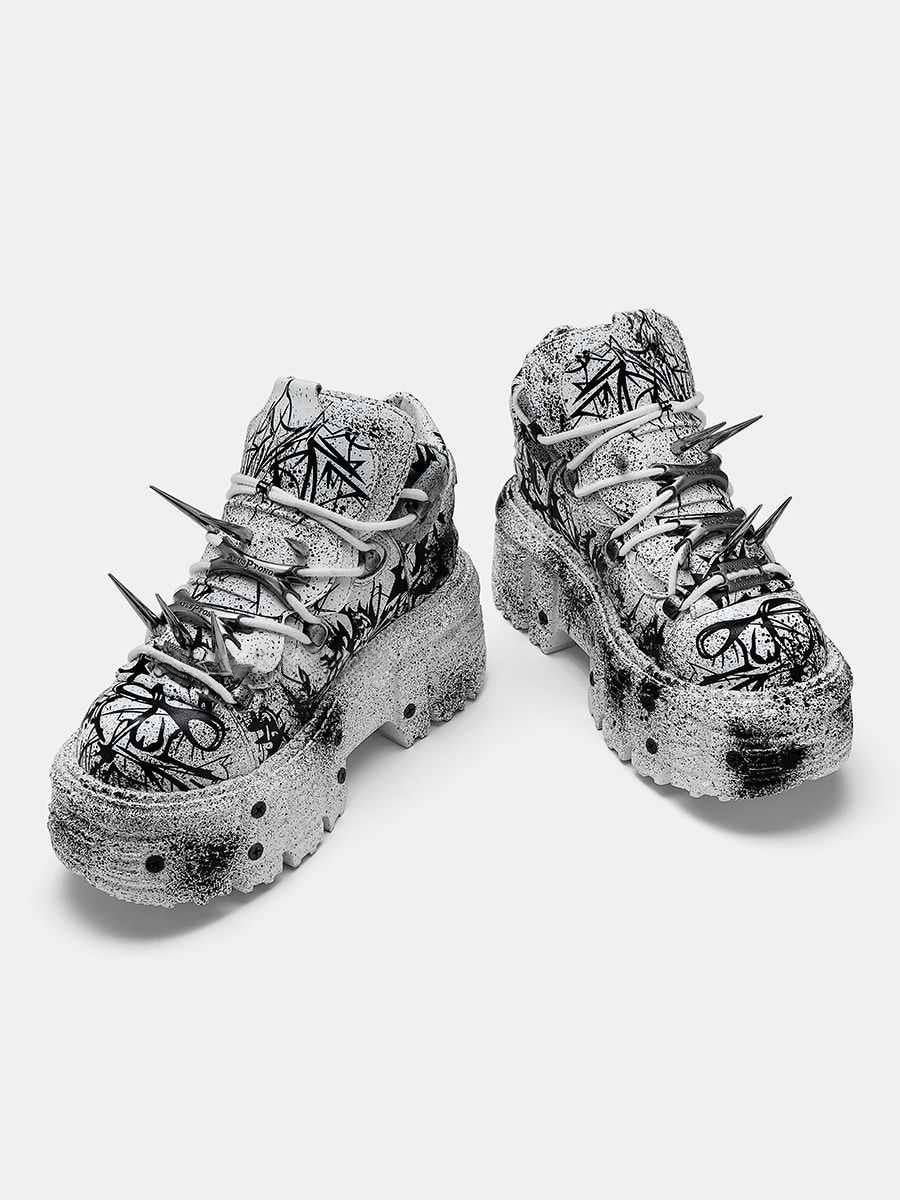 Y2K Gray Platform Shoes LE5009