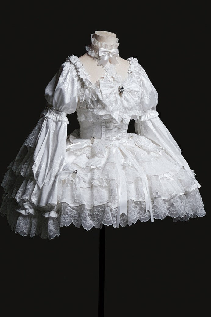 White Rabbit Princess Lolita Gothic Wedding White JSK Dress