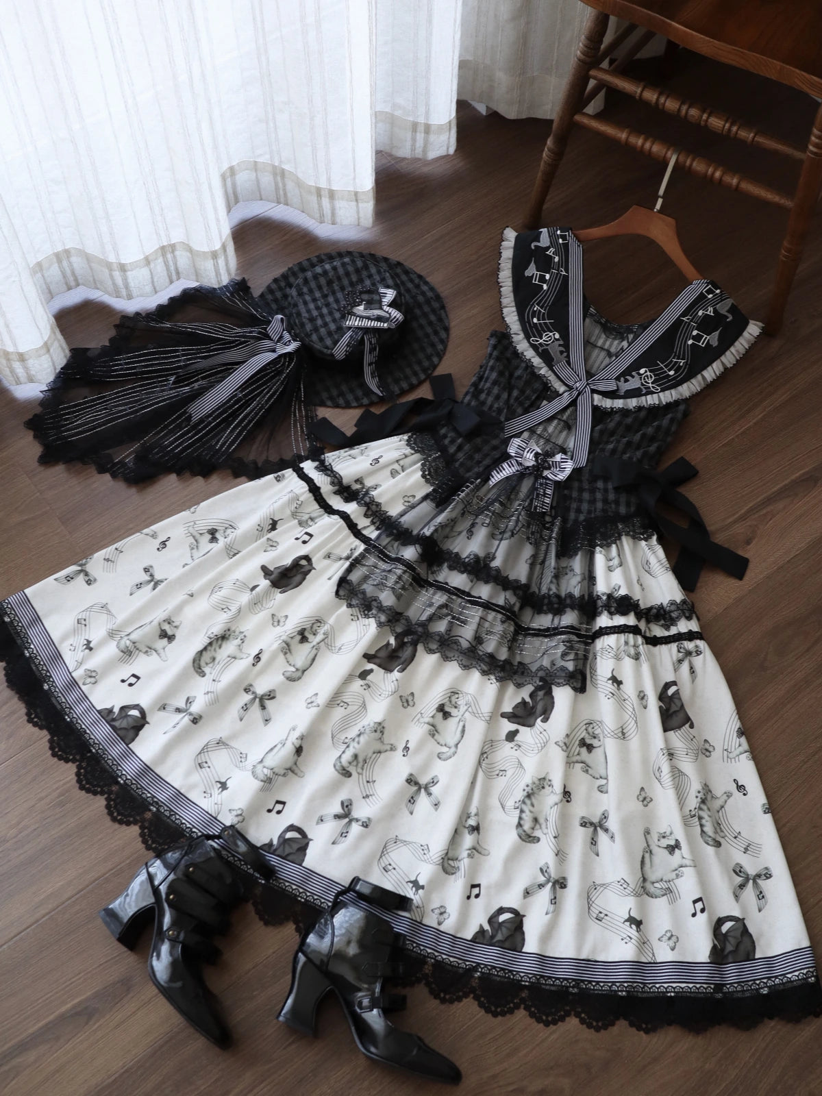Meow Aria Original Lolita Sailor Collar Embroidery JSK Dress