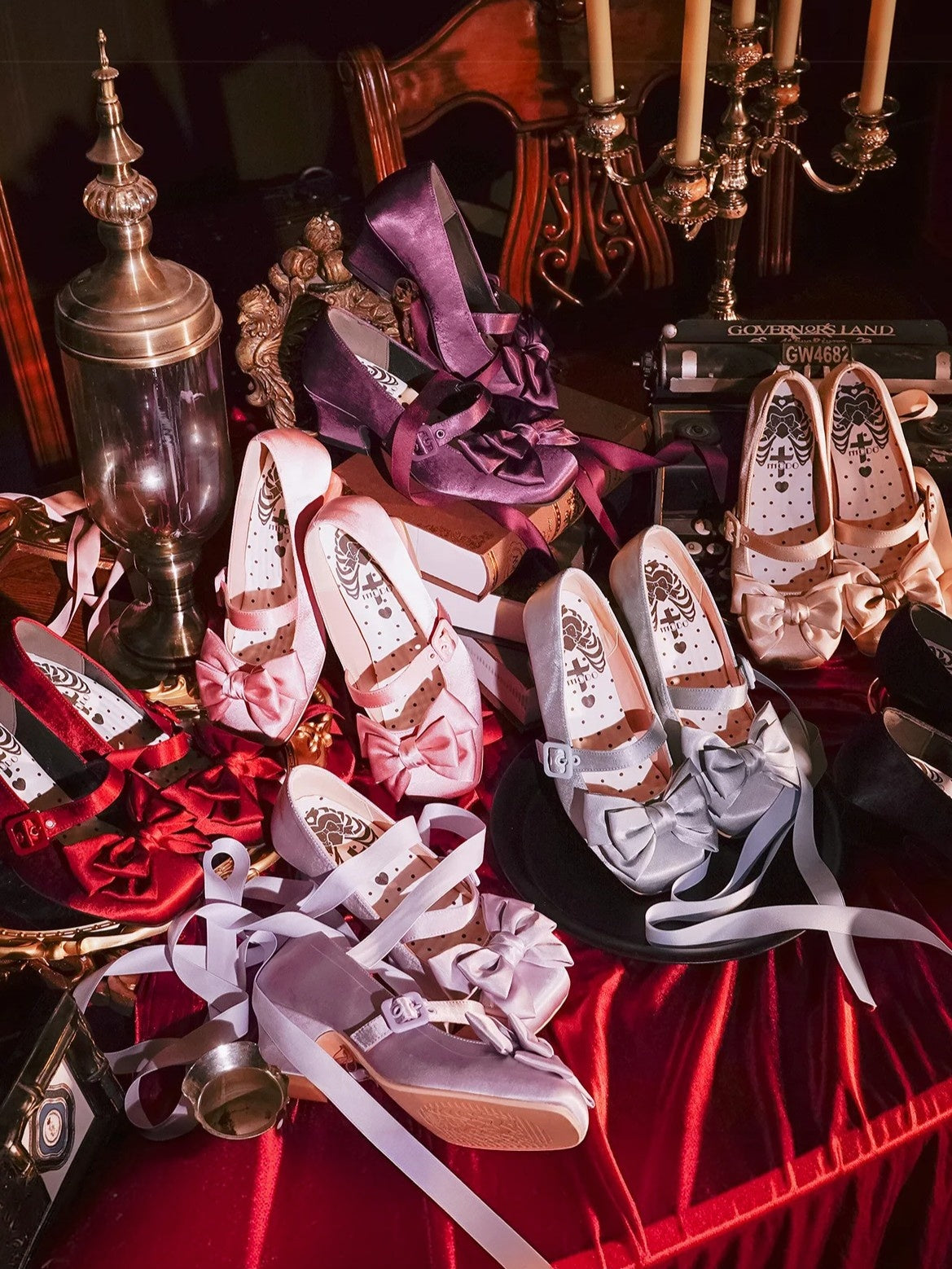 Sissi Original Lolita Square‑Toe Satin Block‑Heel Shoes