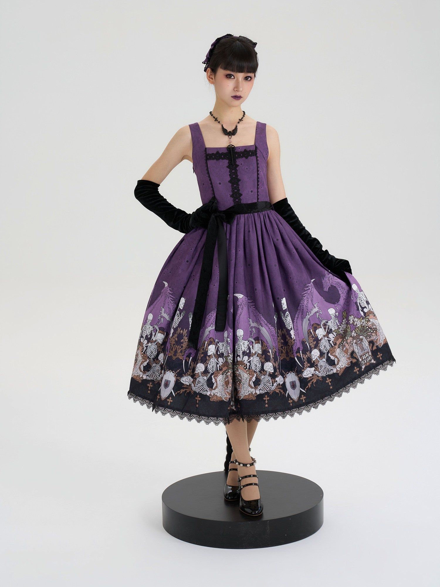 Dragon Bone Lily Lolita Gothic Purple JSK Dress