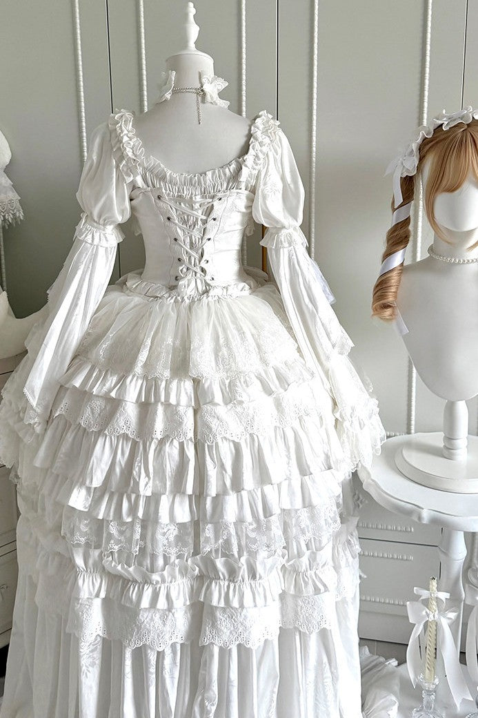 White Rabbit Princess Lolita Gothic Wedding White JSK Dress