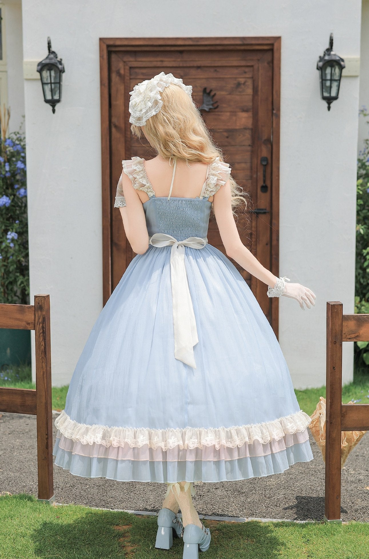 Island Diary Blue Romantic Flutter Sleeve Lolita JSK Dress
