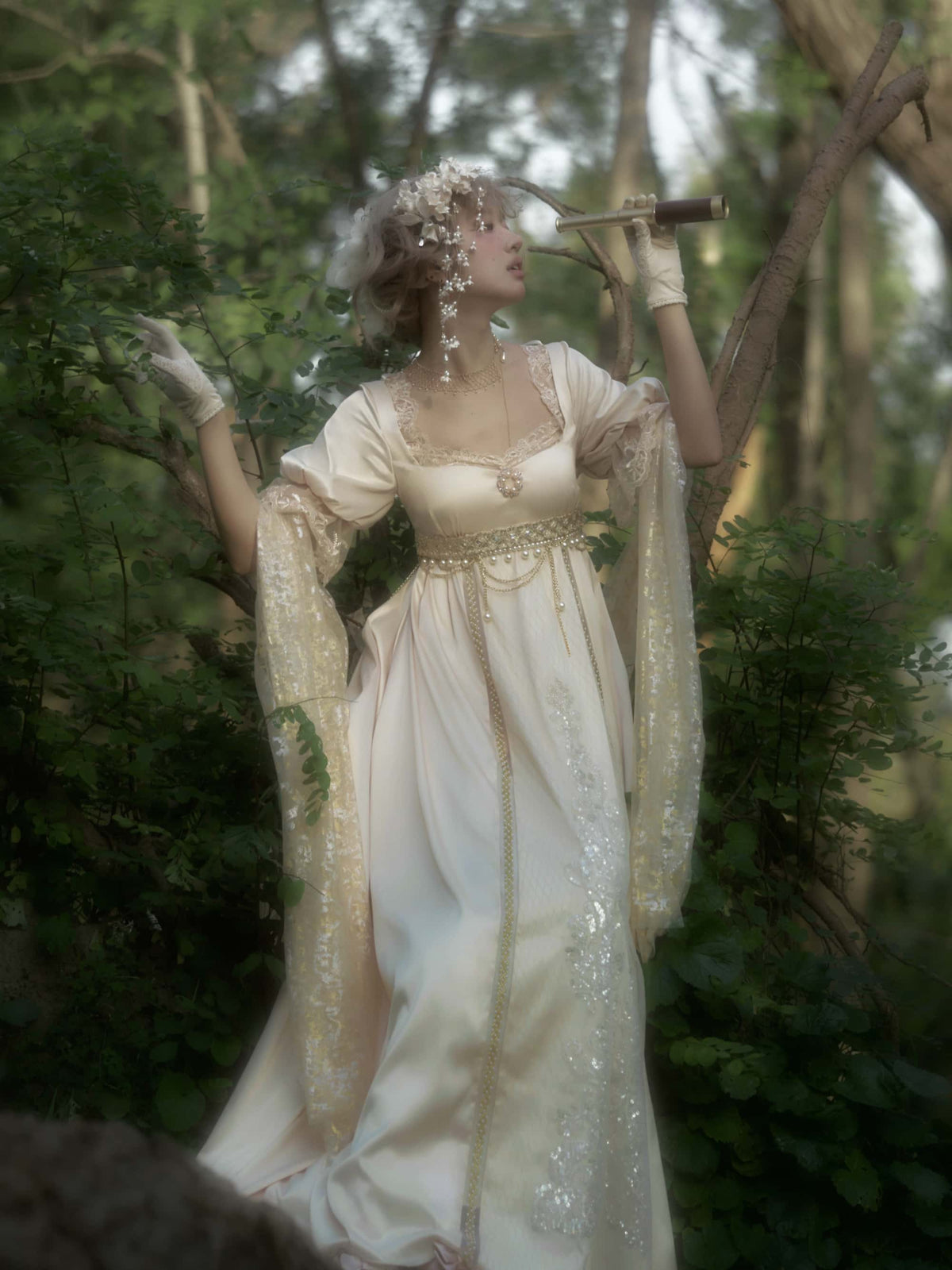 Elodie’s Poem Oil Painting Vintage Empire Waist Lolita OP Dress