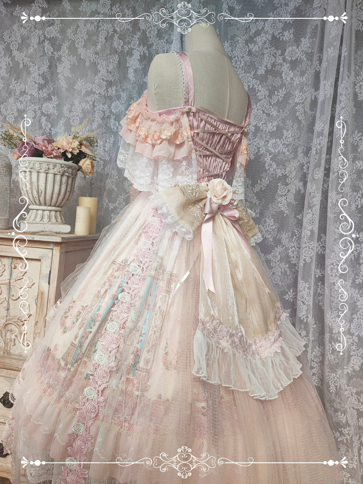 Moon Ballad Lolita Gorgeous Bridal Light Pink JSK Full Set