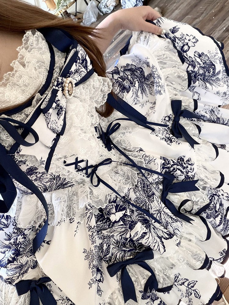 Dream in Porcelain Blue & White Porcelain Dress
