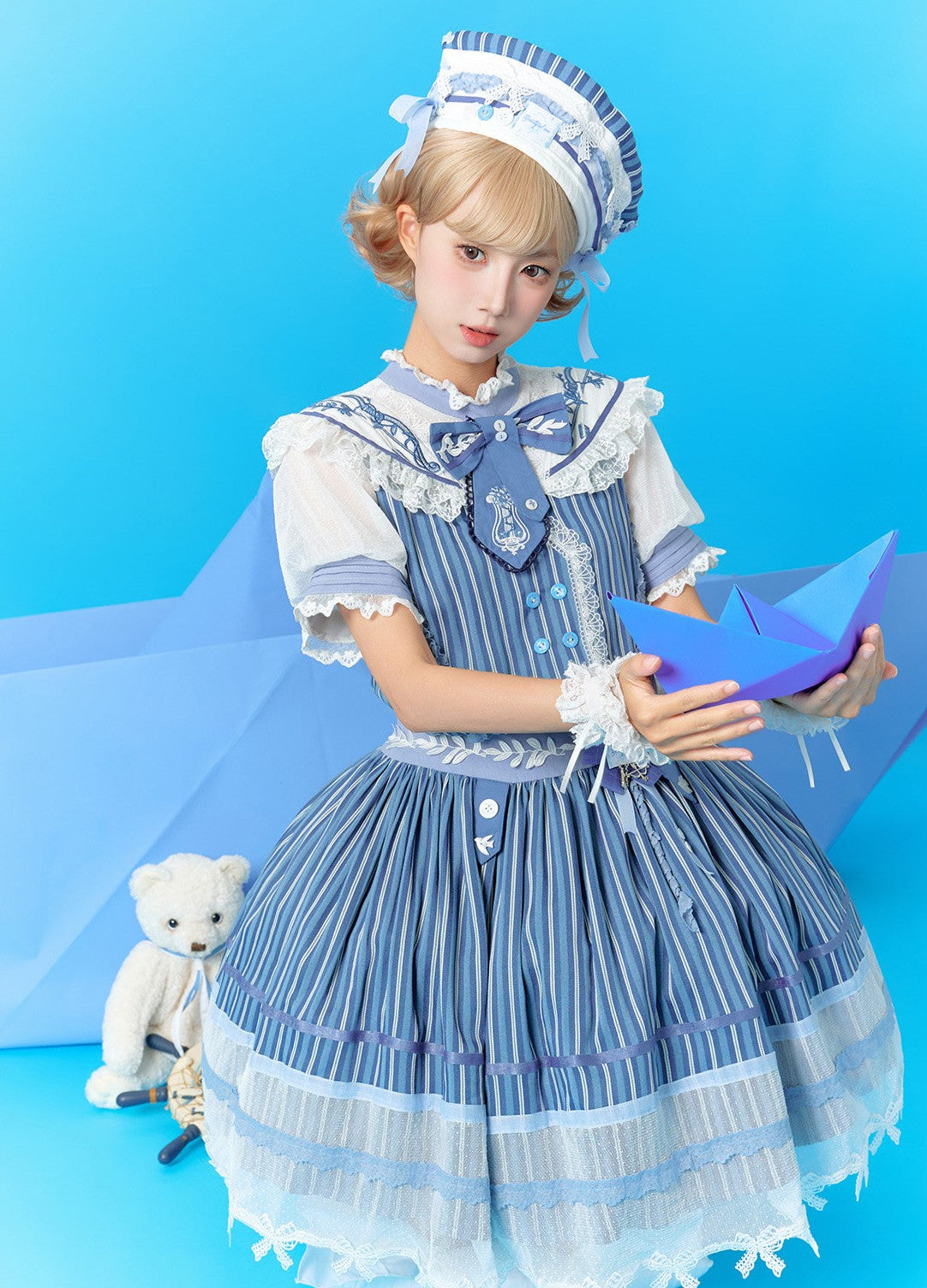 Voyage Apollo Original Sweet Lolita Striped OP/JSK Dress