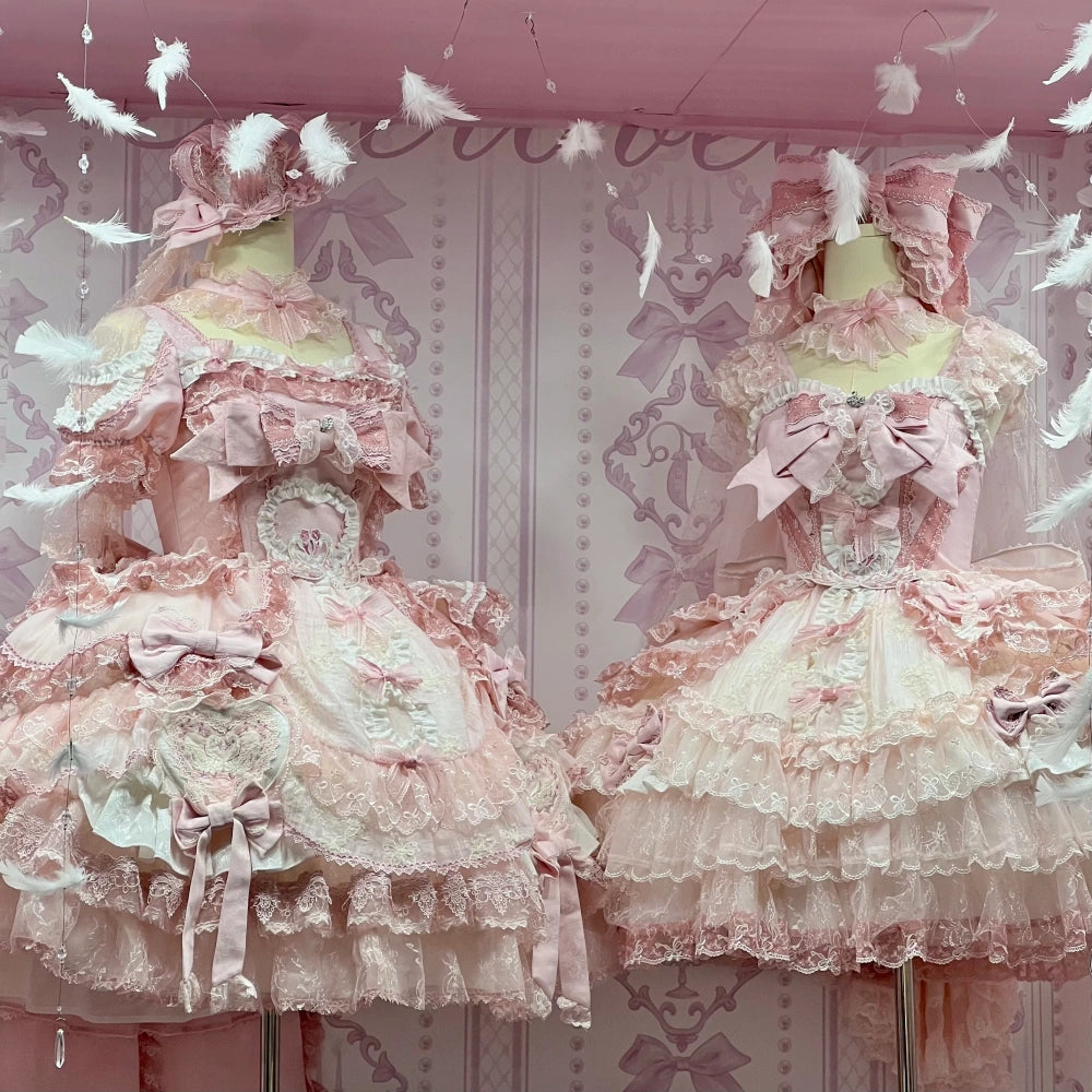 Beloved Swan Gorgeous Sweet Pink Lolita JSK & OP Dress