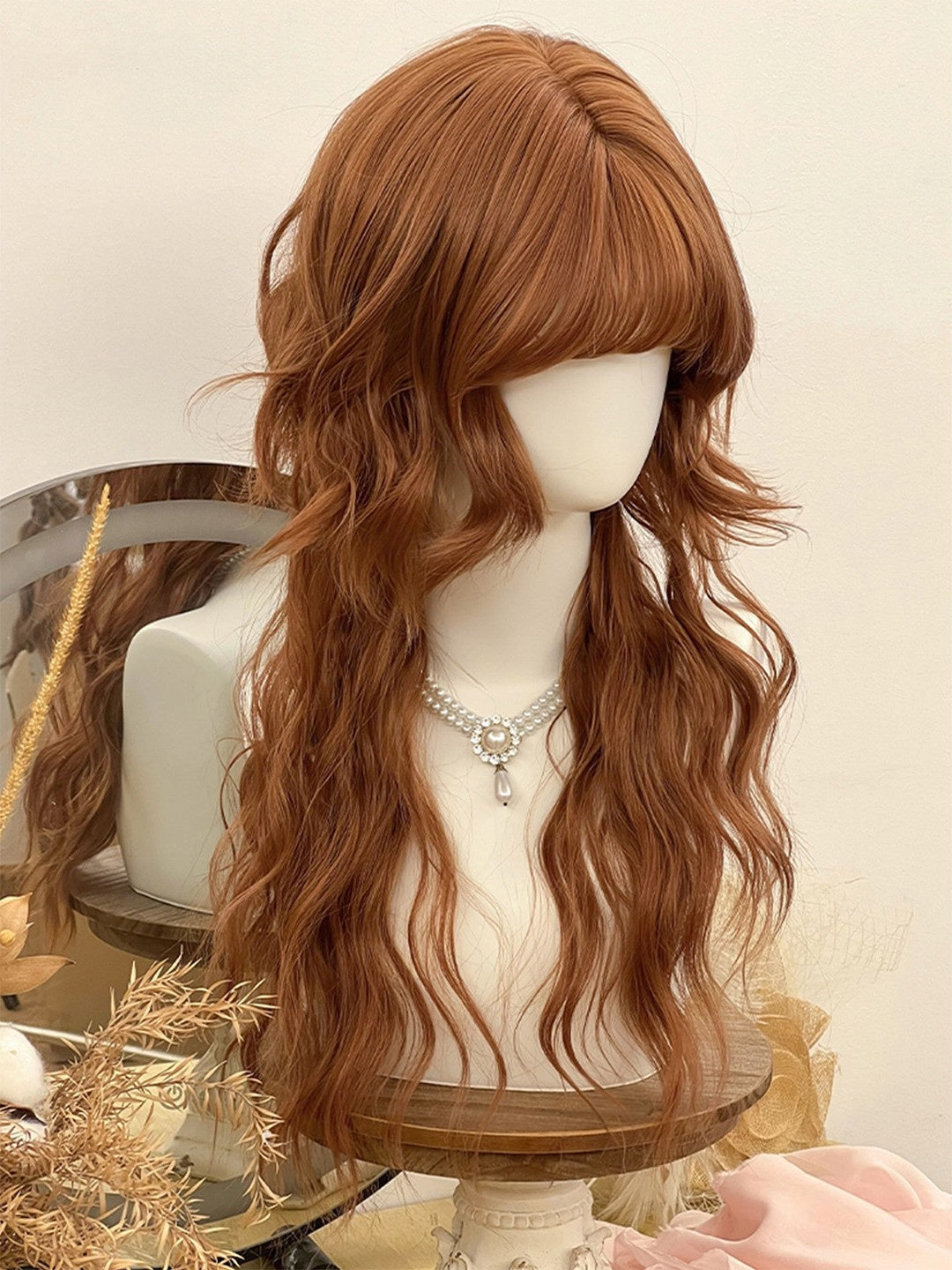 Lolita Dried Tea Brown 66 cm Long Jellyfish Cut Wig