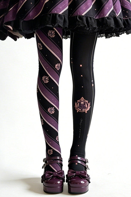 Magic Potion Diagonal Stripe Velvet Lolita Tights