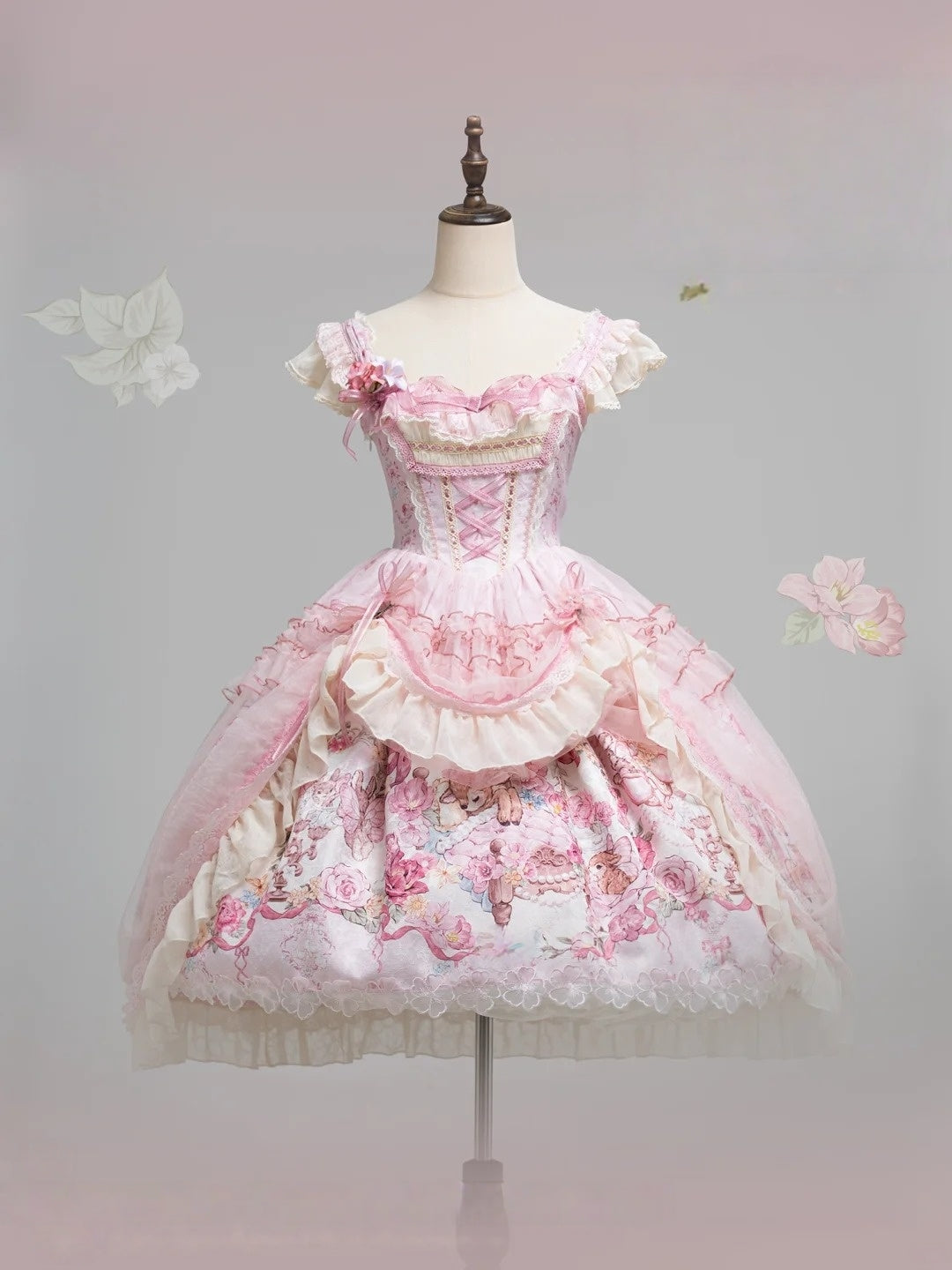 Pink Jacquard Print Sweet Classic Lolita JSK