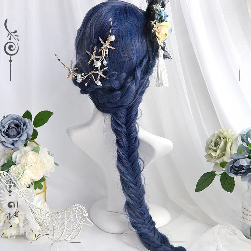 Long Wavy Ash Purple Wig