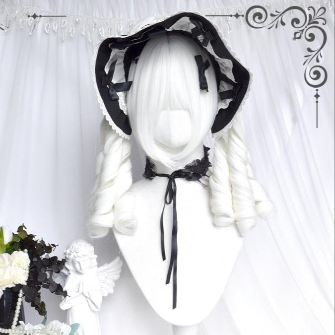 Pure White Twin Tails Long Wavy kawaii Wig LE7027