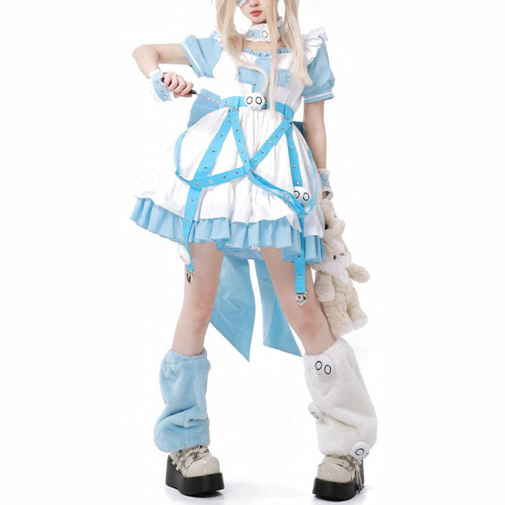 Lolita Y2K Infirmary Aesthetic Aqua OP Full Set LS1015