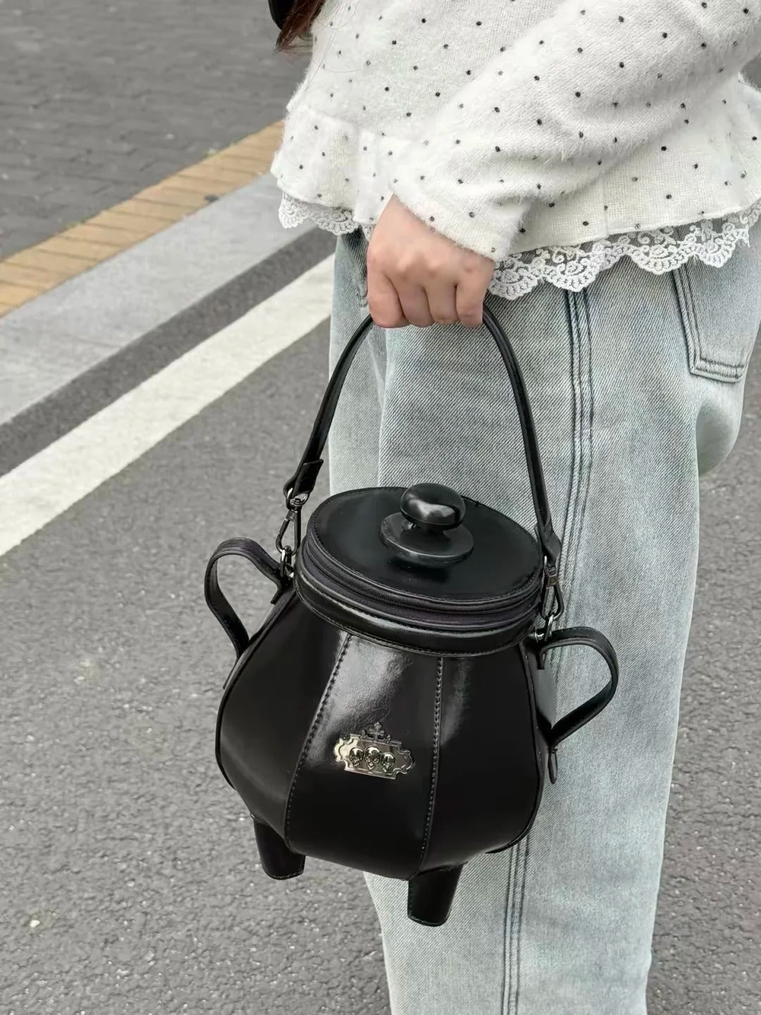 Cauldron Shaped Bag Gothic Irregular Lolita Handbag & Crossbody Bag