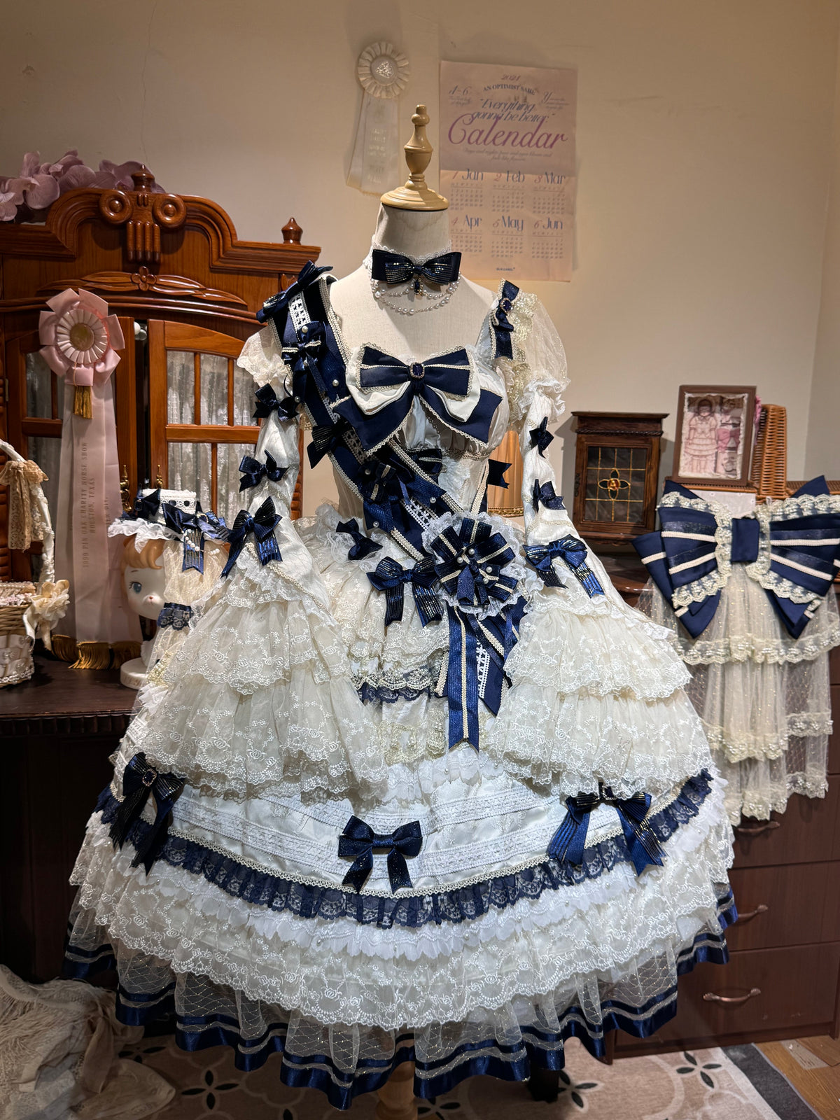 Night Banquet Coronation Original Lolita Mid Length Wedding Dress