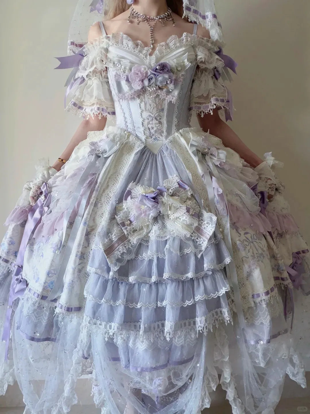 Elegant Floral Bridal Gorgeous Hanayome Style Lolita Dress