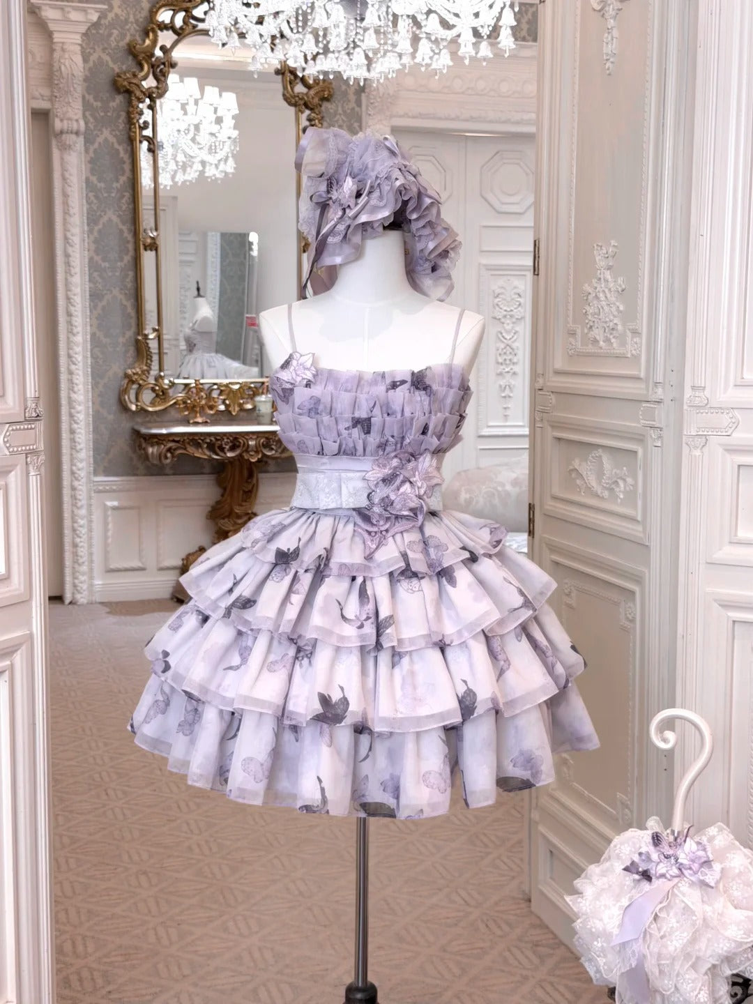 Stained‑Glass Reverie Japanese‑Style Classic Lolita Purple JSK Dress Set