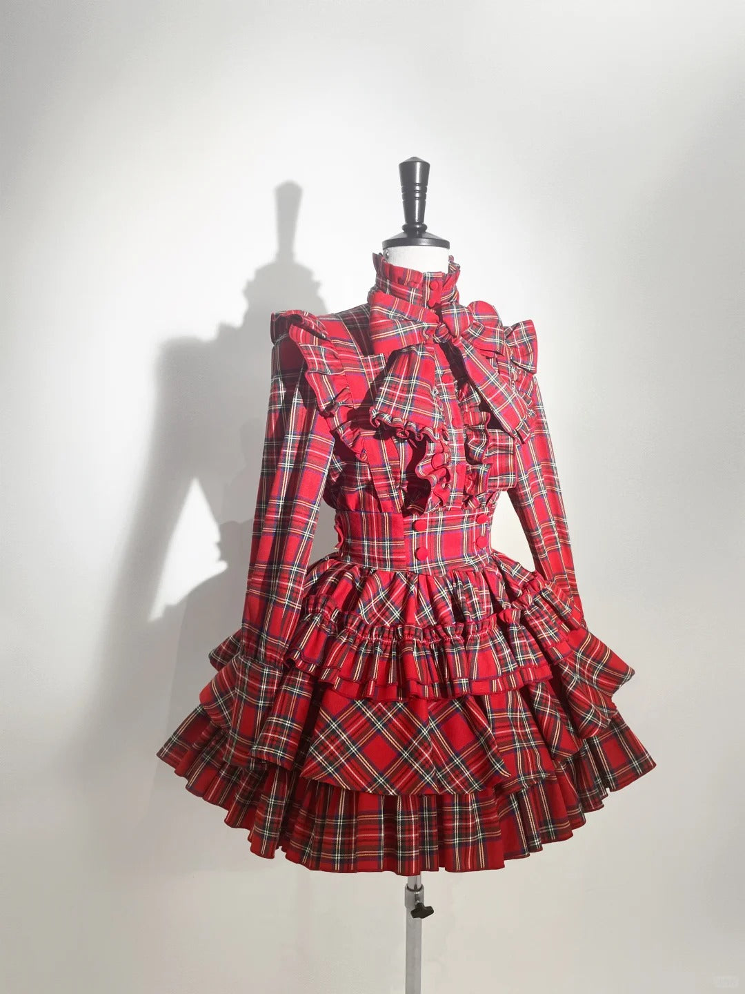 Doll Giftbox Christmas Limited Red Plaid Limited Lolita Long Sleeve Blouse & Skirt Set