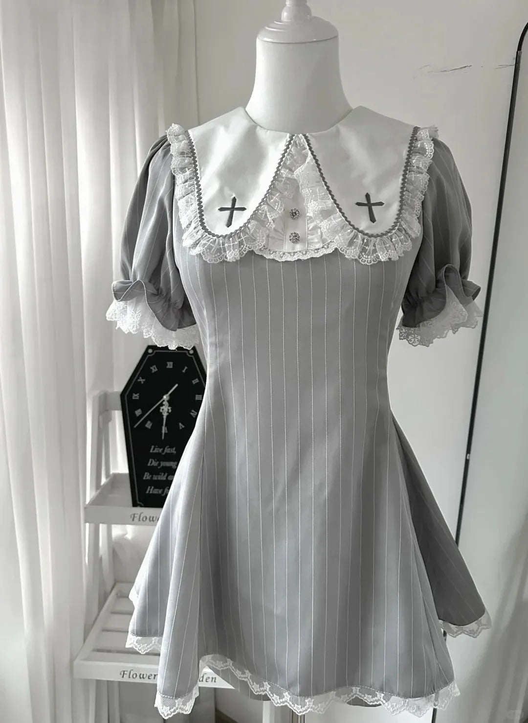 Prayer Poem Ryōsangata Striped Summer Outfit Set