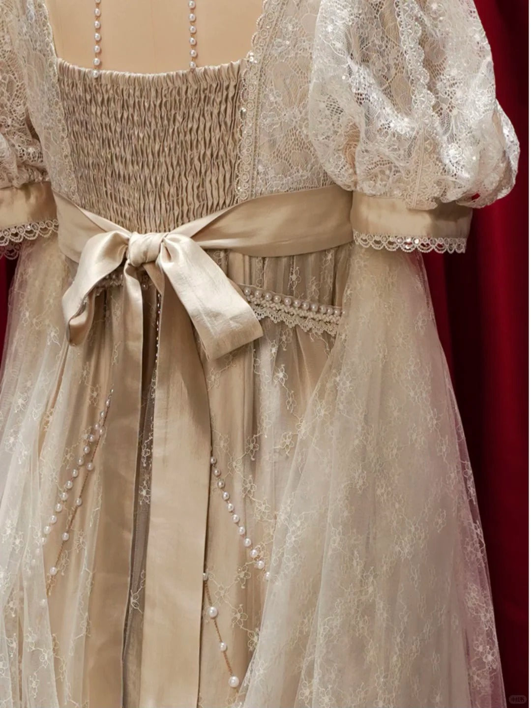 Crown Radiance Champagne Imperial Court Empire Waist Lolita OP Dress