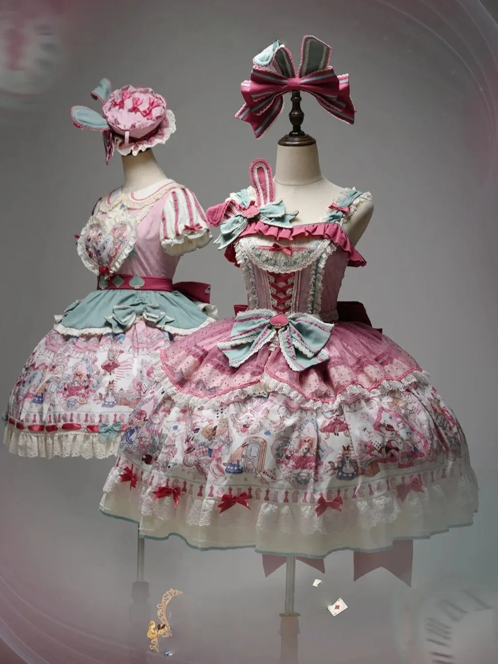 Cat Alice Fantasy Dreamland Lolita JSK Sweet Kawaii Wonderland Print