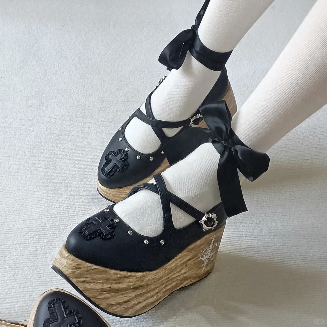 Puppet Lullaby Gothic Cross Rocking Horse Platform Shoes