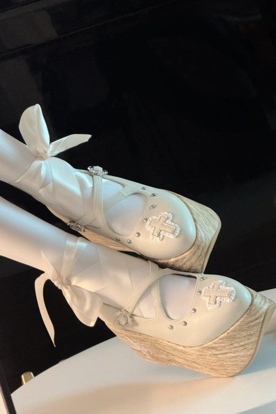 Puppet Lullaby Gothic Cross Rocking Horse Platform Shoes