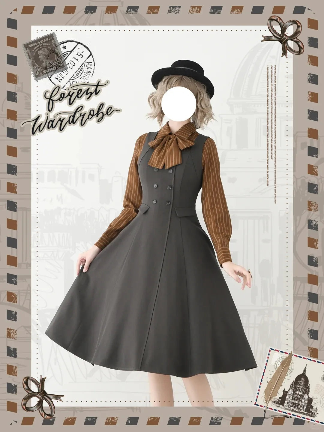 Misty Forest 6-Panel British Vintage Lolita JSK