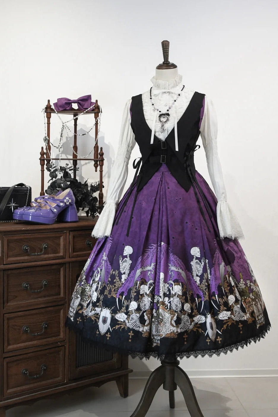 Dragon Bone Lily Lolita Gothic Purple JSK Dress