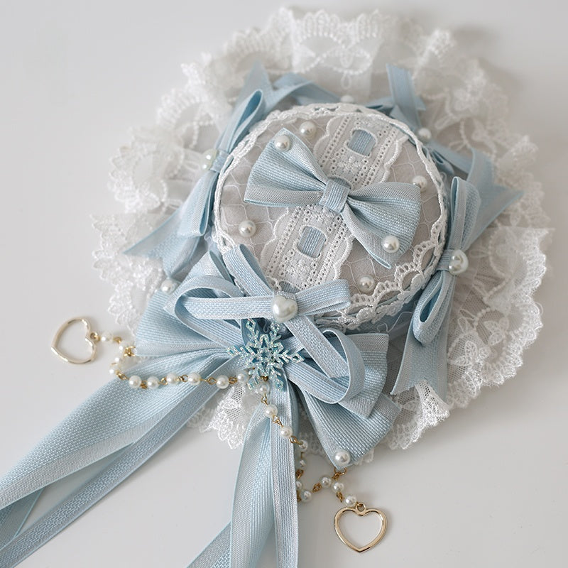 Lolita Classic Mini Top Hat Hair Clip with Bows