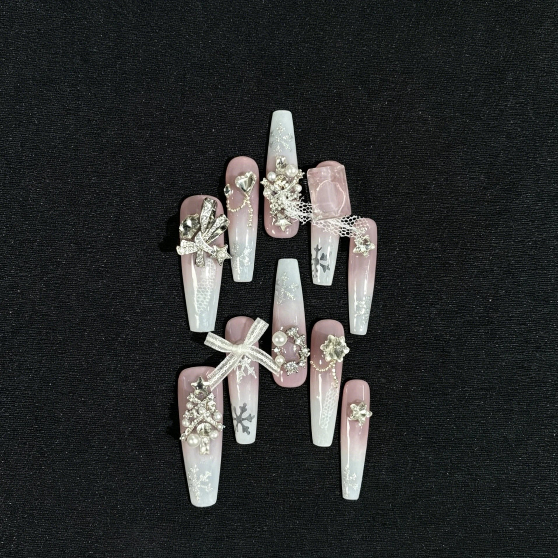 Winter Love Song Lolita Handmade Detachable Press-On Nails