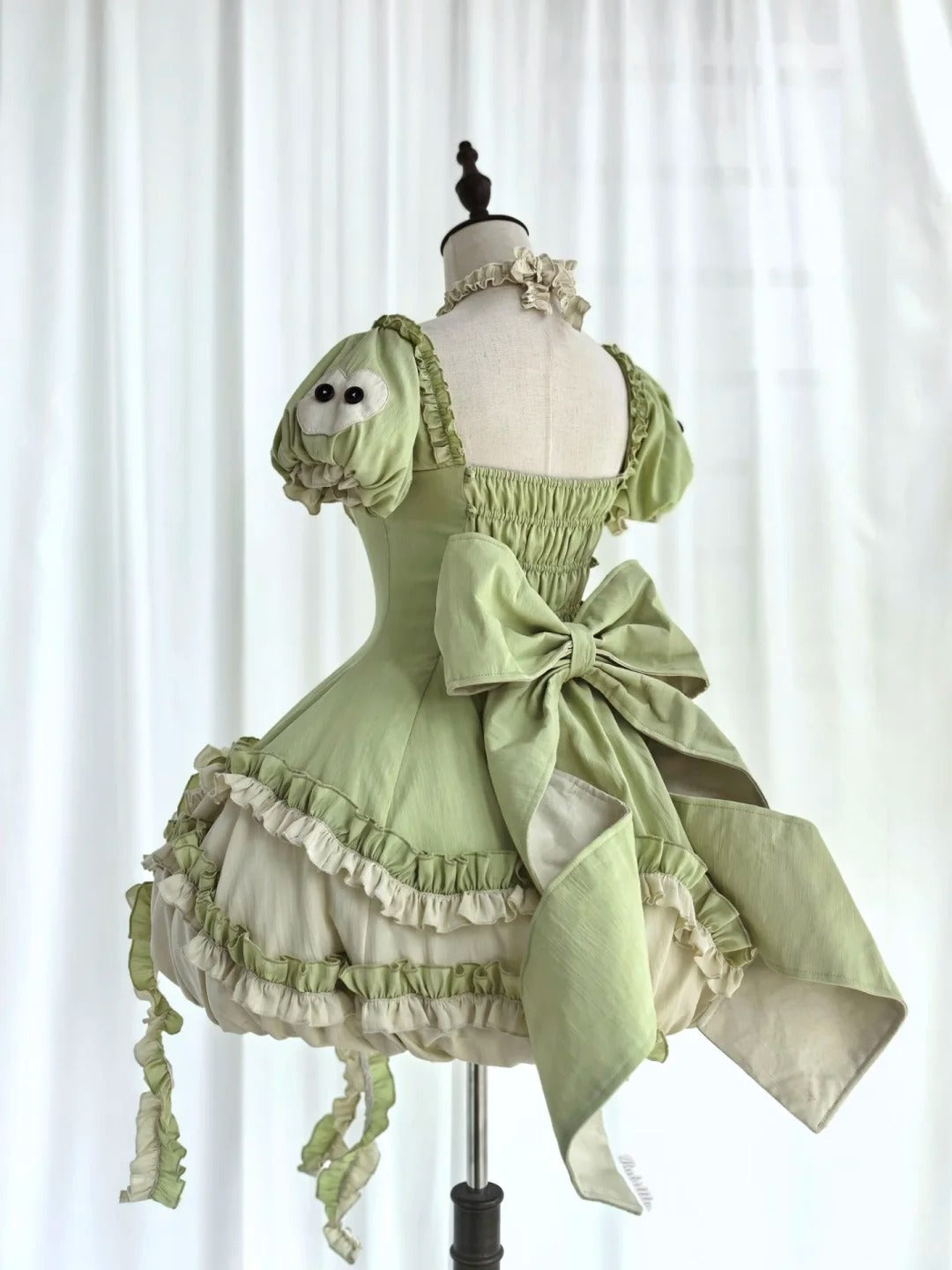 Magic Apple Green Cartoon Sweet Lolita OP Set with Bloomers