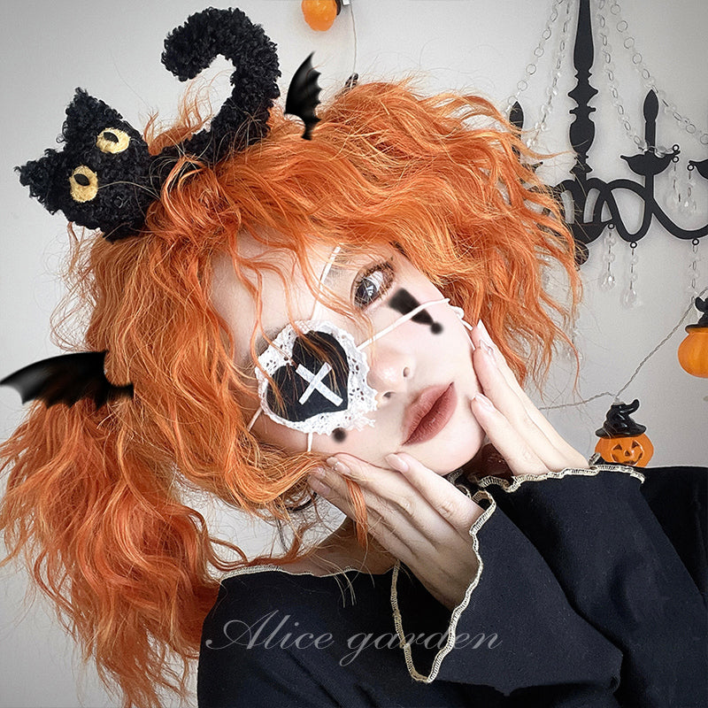 Halloween Pumpkin Orange Short Curly Wig