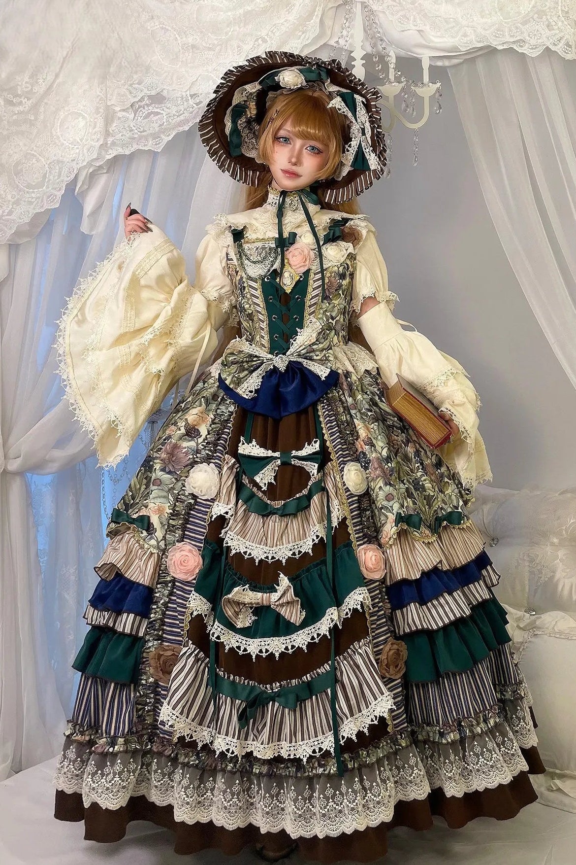 Twilight Morning Bell Forest Green Palace Classical Lolita JSK Dress