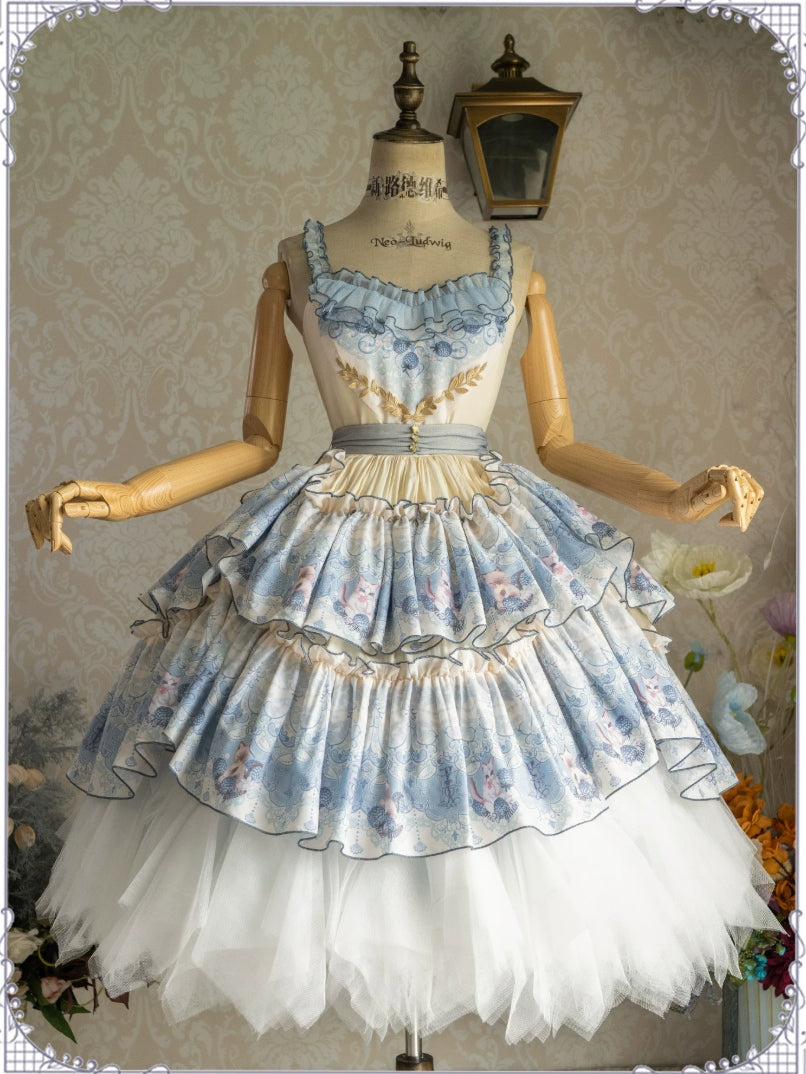 Berry Pie Lolita Print Long / Short JSK Dress