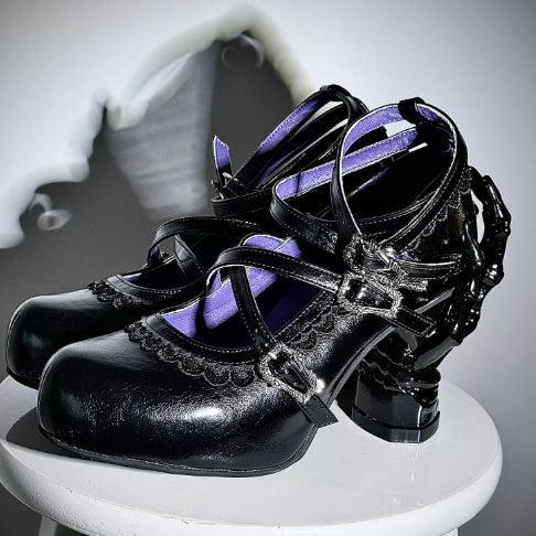 Sacred Bone Diary Skeletal Hand Heel Gothic Lolita Heels