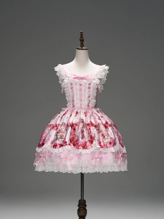 Rose Wall Sweet Lolita OP JSK Suspender Dress