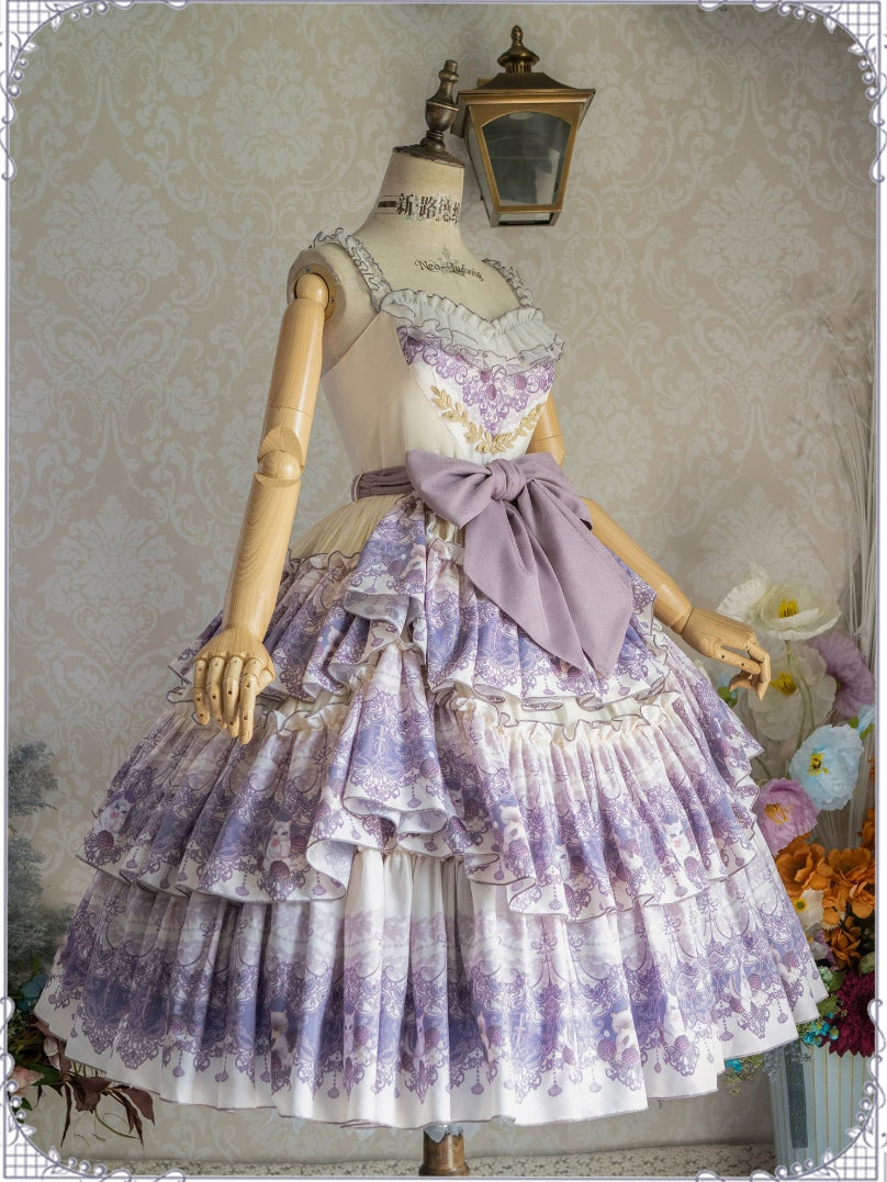 Berry Pie Lolita Print Long / Short JSK Dress